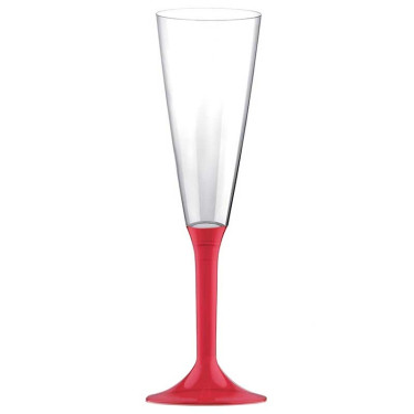 20 Flûtes à Champagne plastique Corail 16cl
