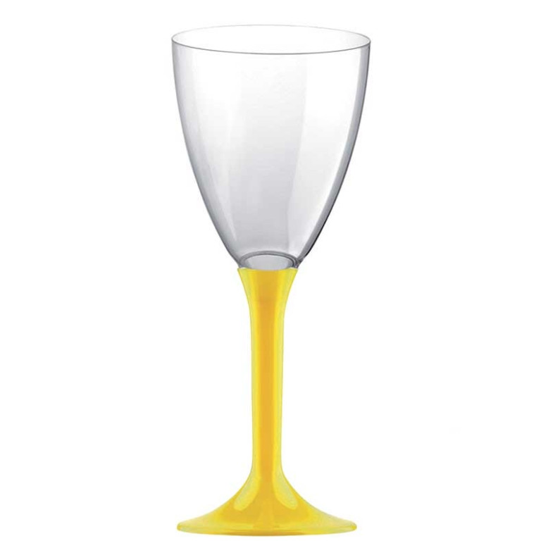 20 verres à Vin plastique Jaune