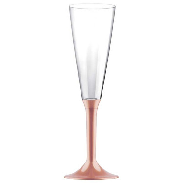 20 Flûtes à Champagne plastique rose gold (mat) 16cl