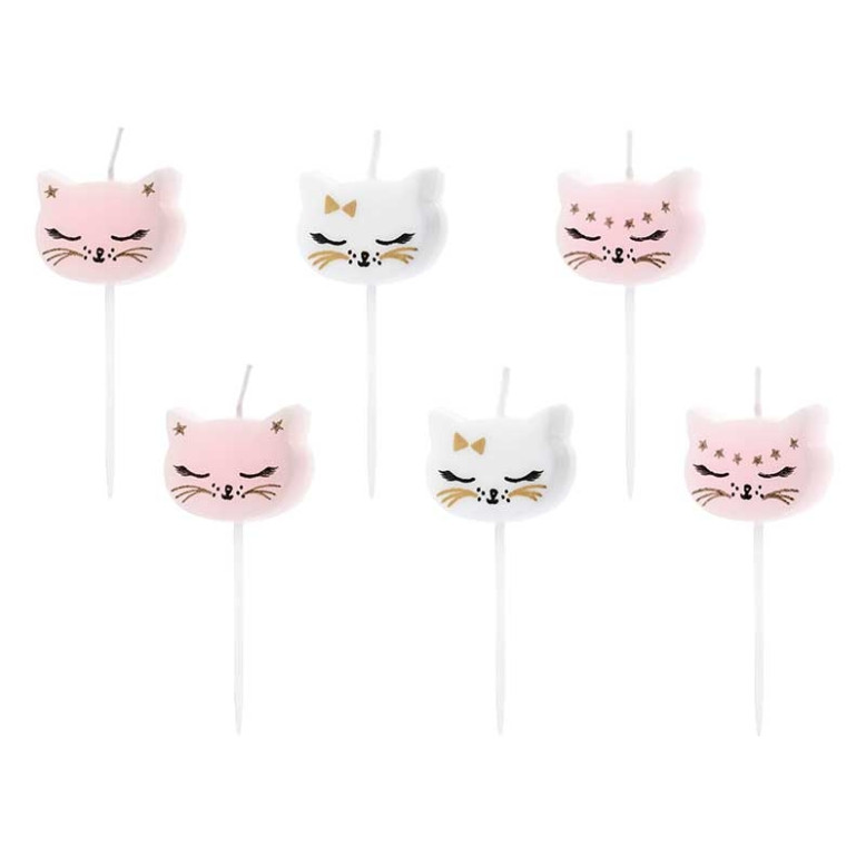 Bougies d'anniversaire Chaton x 6 Bougies d'anniversaire Chaton x 6