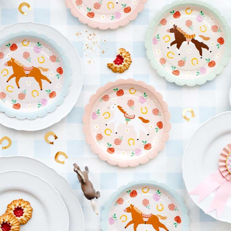 Assiettes Anniversaire Chevaux x 6 Assiettes Anniversaire Chevaux x 6