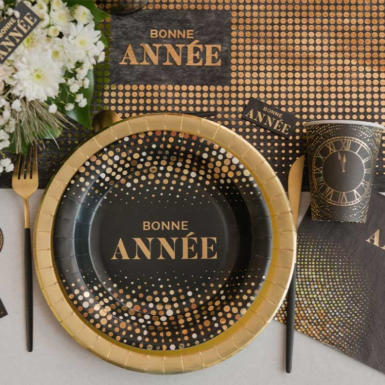 10 Assiettes Bonne Année Or 10 Assiettes Bonne Année Or
