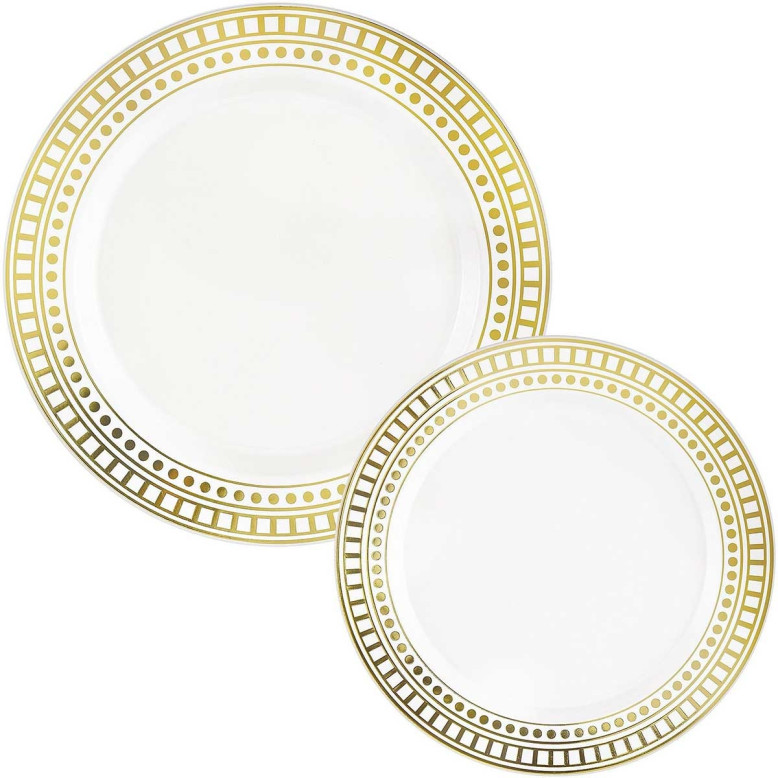 16 assiettes décor Or Louxor 8 grandes + 8 petites 16 assiettes décor Or Louxor 8 grandes + 8 petites