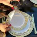 16 assiettes Or "Louxor" 8 grandes + 8 petites