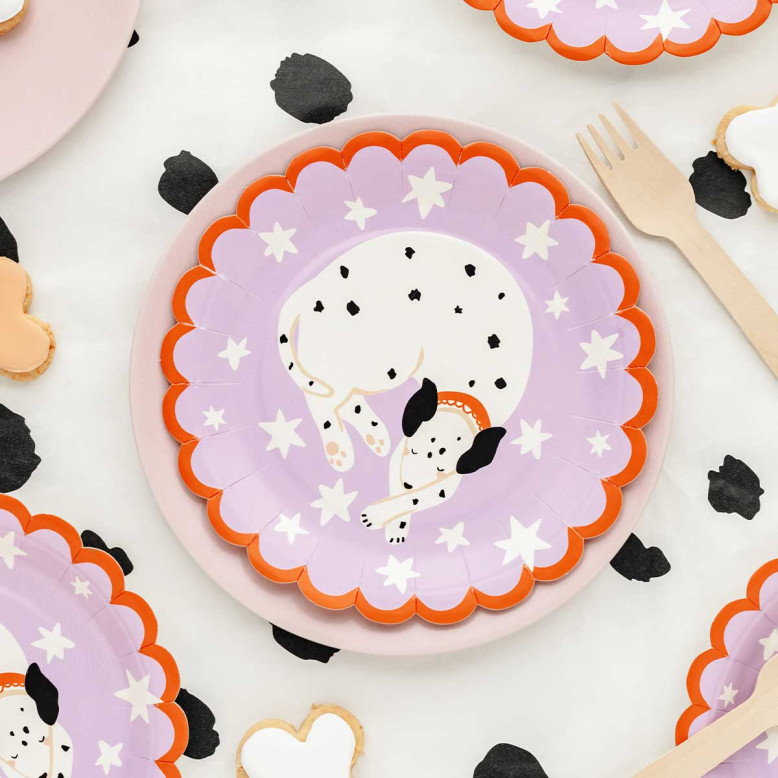 Assiettes en papier motif Dalmatien - Lot de 6 Assiettes en papier motif Dalmatien - Lot de 6