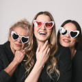 Lunettes Cœur avec Perles Blanches