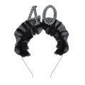 Serre-Tête 40 Ans Élégant - Noir et Perles