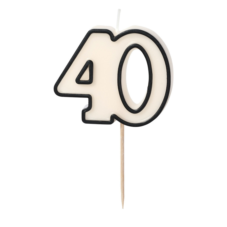 Bougie Anniversaire 40 Ans – Anniversaire Chic- Dragées Anahita Bougie Anniversaire 40 Ans – Anniversaire Chic- Dragées Anahita
