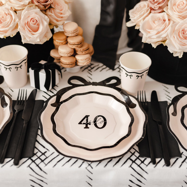 Assiettes en Carton Hello 40 Lot de 6 Assiettes en Carton Hello 40 Lot de 6