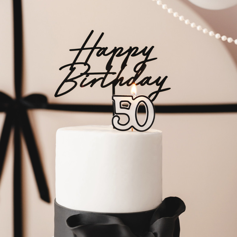 Bougie Anniversaire 50 Ans – Anniversaire Chic- Dragées Anahita Bougie Anniversaire 50 Ans – Anniversaire Chic- Dragées Anahita