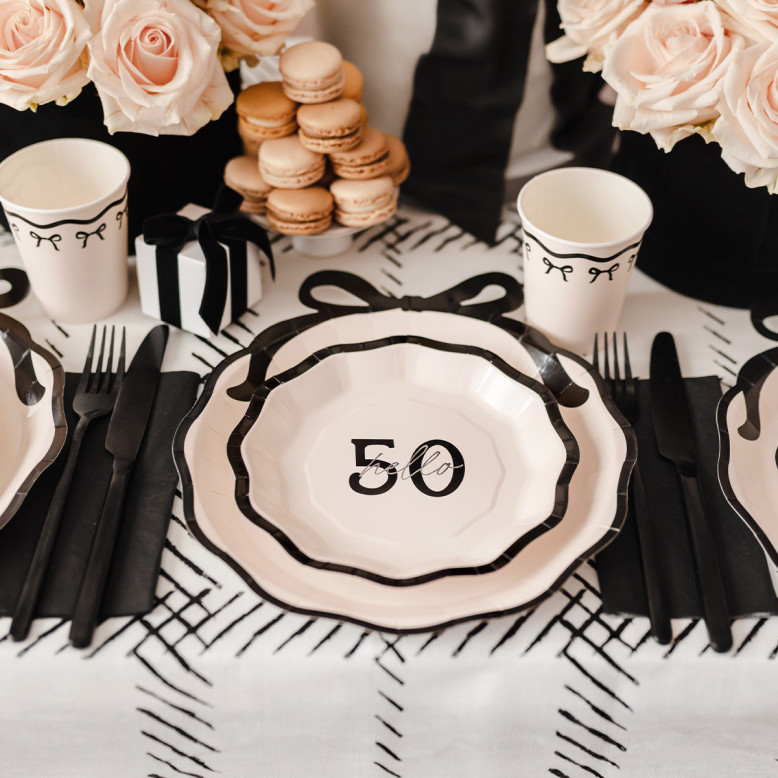 Assiettes en Carton Hello 50 Lot de 6 Assiettes en Carton Hello 50 Lot de 6