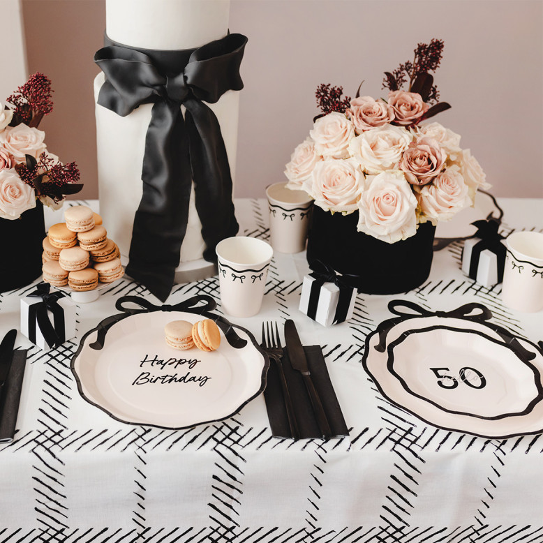 Assiette Anniversaire 60 Ans Chic - Déco de Table - Dragées Anahita Assiette Anniversaire 60 Ans Chic - Déco de Table - Dragées Anahita