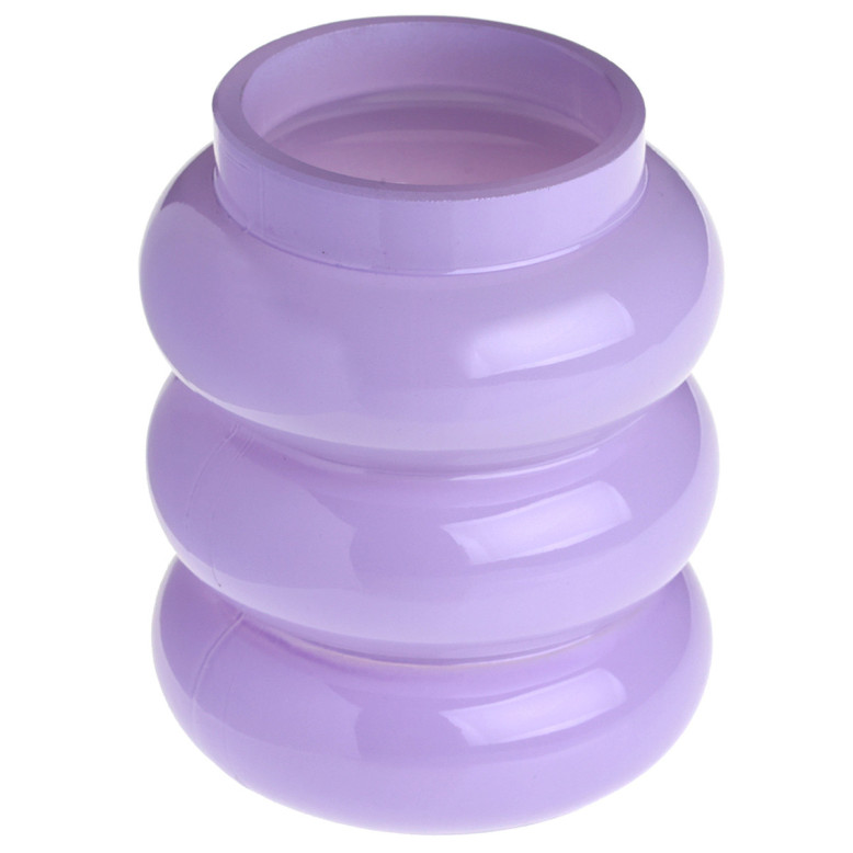 Vase Ondulé en Verre Lilas - Moderne et Élégant - Dragées Anahita Vase Ondulé en Verre Lilas - Moderne et Élégant - Dragées Anahita
