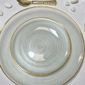 10 assiettes à Dessert Sauge Liseré Or 19 cm