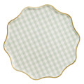 Assiettes Carreaux Verts Bord Doré Lot de 6