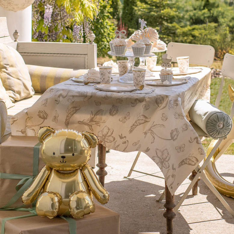 Assiettes Carreaux Verts x 6 - Déco Baby Shower - Dragées Anahita
