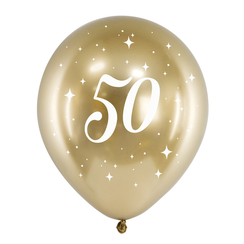 Ballons 50 Ans Dorés x 6 Ballons 50 Ans Dorés x 6