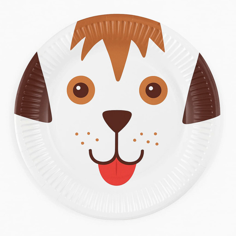 Lot de 6 assiettes motif chien - Anniversaire enfant - Dragées Anahita