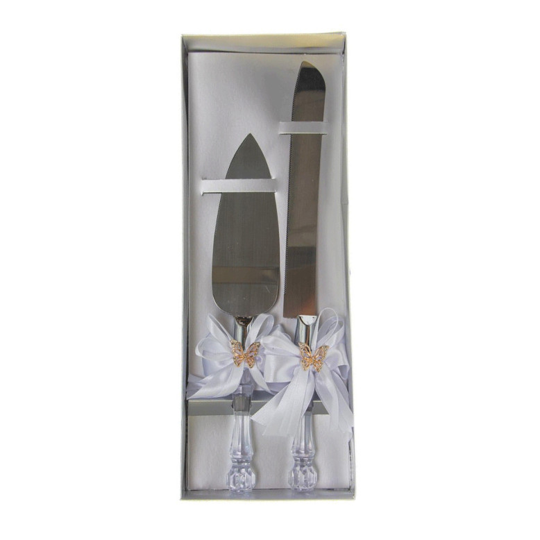 Couteau et pelle à gâteau mariage Papillon - Dragées Anahita Couteau et pelle à gâteau mariage Papillon - Dragées Anahita