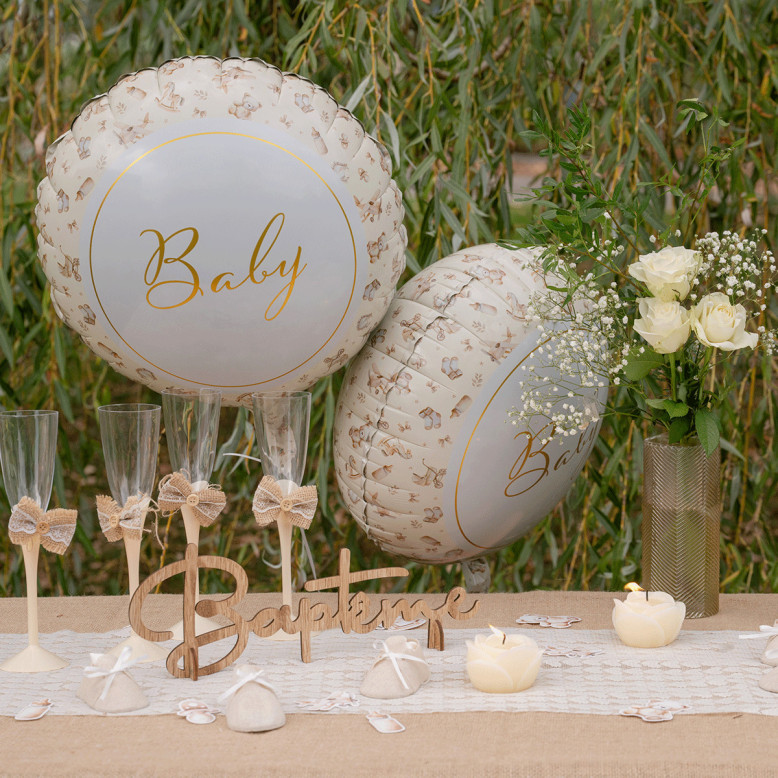 Ballon aluminium Little Teddy 45 cm - Baby Shower - Dragées Anahita Ballon aluminium Little Teddy 45 cm - Baby Shower - Dragées Anahita
