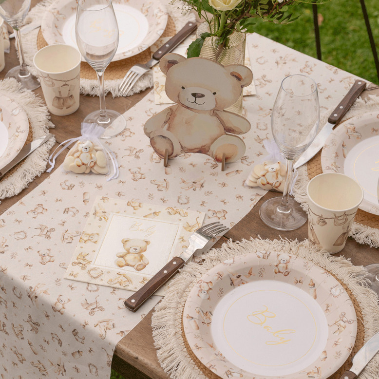 Centre de table Ourson Little Teddy - Déco Baptême  - Dragées Anahita