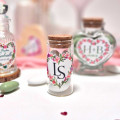 10 autocollants Stickers coeur fleuri