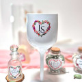 10 autocollants Stickers coeur fleuri