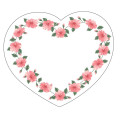 10 autocollants Stickers coeur fleuri