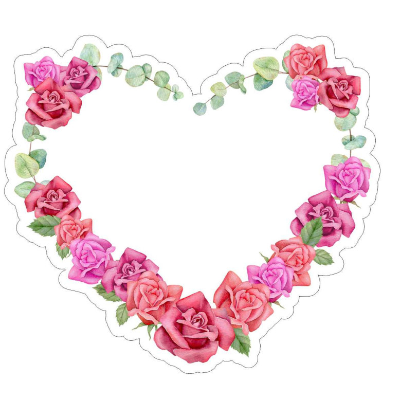 Autocollants stickers en forme de cœur pour personnalisation - Dragées Anahita