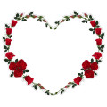 10 autocollants Stickers coeur fleuri