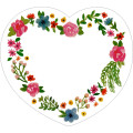 10 autocollants Stickers coeur fleuri