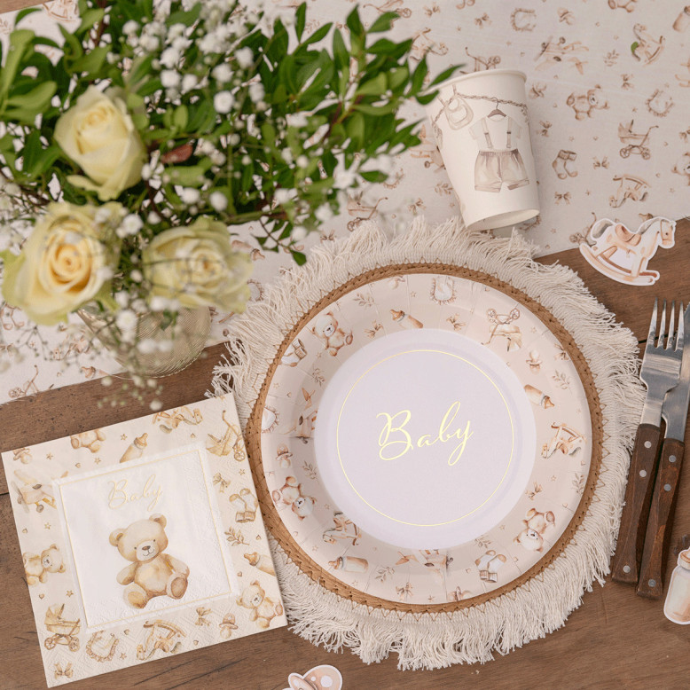 Assiettes en Carton Little Teddy x 6 - Baptême Teddy - Dragées Anahita Assiettes en Carton Little Teddy x 6 - Baptême Teddy - Dragées Anahita