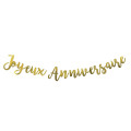 Banderole Joyeux Anniversaire Or festive - Dragées Anahita. Banderole Joyeux Anniversaire Or festive - Dragées Anahita.