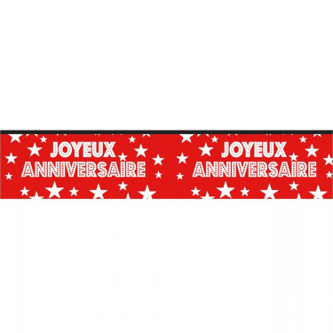 Guirlande joyeux anniversaire rouge - Dragées Anahita