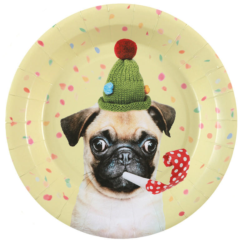 Assiettes Chien x6 - Vaisselle Anniversaire Chien - Dragées Anahita