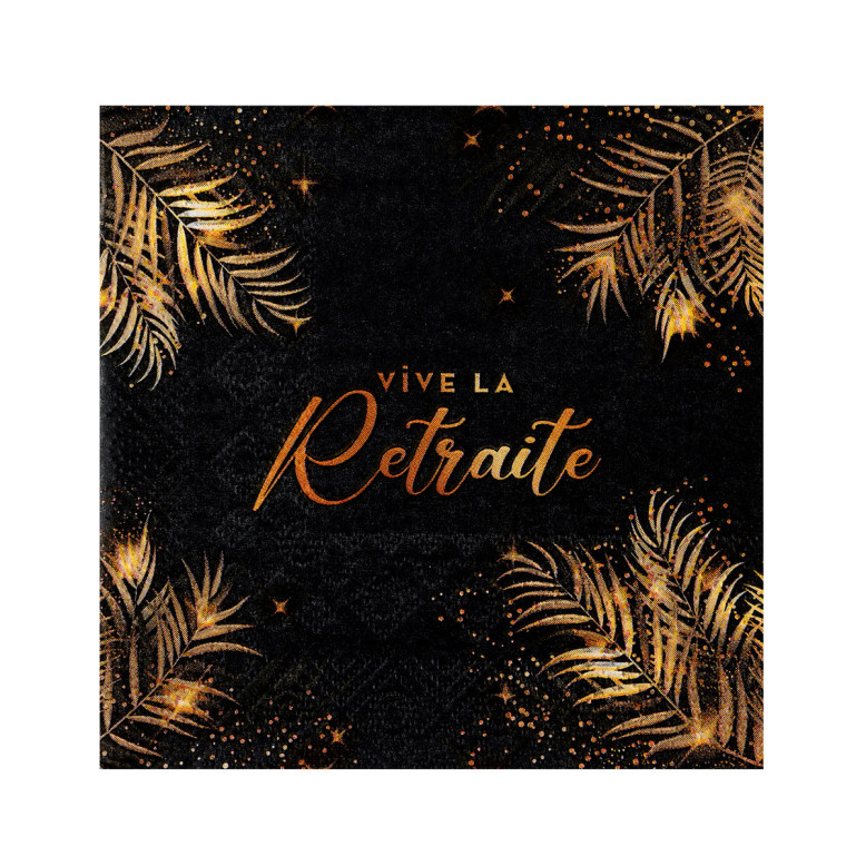Petites Serviettes Vive la Retraite Dorée - Dragées Anahita Petites Serviettes Vive la Retraite Dorée - Dragées Anahita