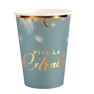 Gobelets Retraite Vert et Doré - Départ à la Retraite - Dragées Anahita
