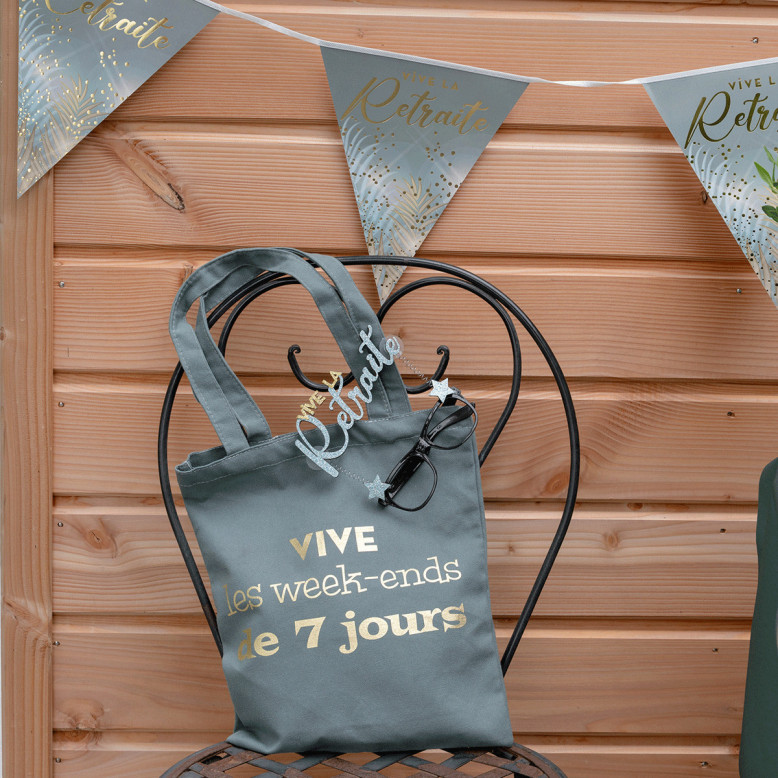 Tote Bag Retraite Vert- Cadeau Départ à la Retraite - Dragées Anahita
