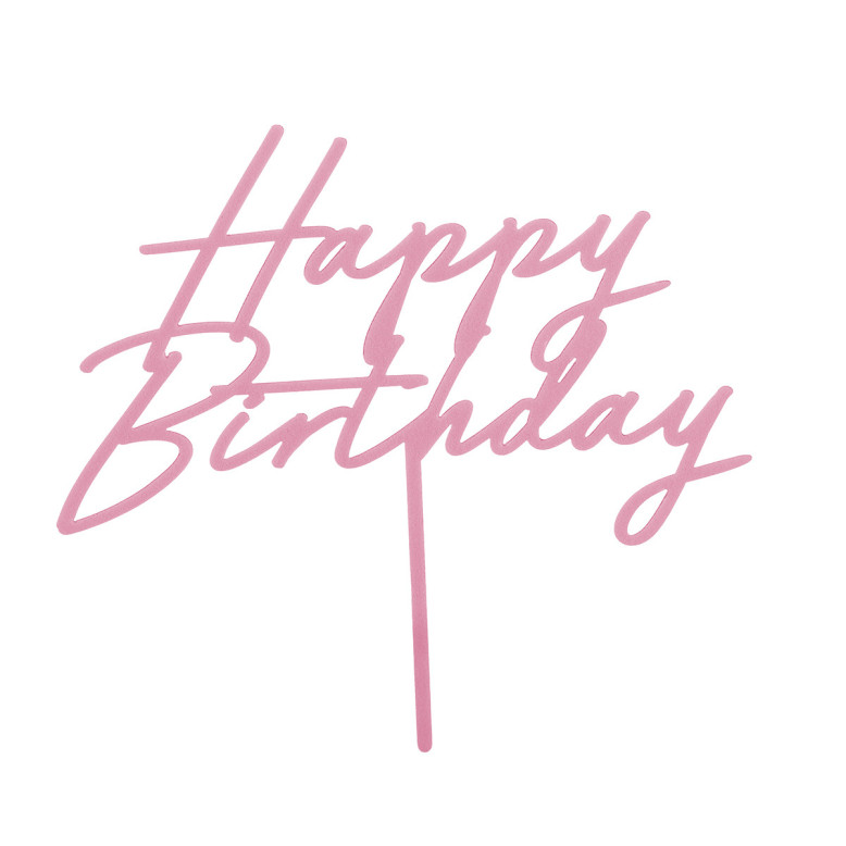 Topper Happy Birthday rose - Déco Anniversaire Rose - Dragées Anahita Topper Happy Birthday rose - Déco Anniversaire Rose - Dragées Anahita