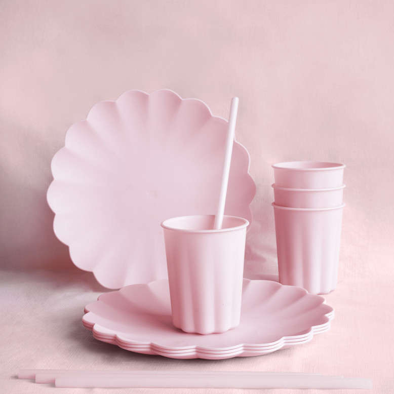 Pailles réutilisables en plastique Rose - Dragées Anahita Pailles réutilisables en plastique Rose - Dragées Anahita