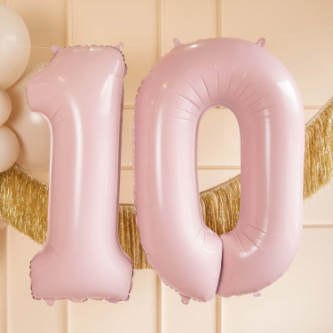 Ballon en aluminium Chiffre Rose Clair