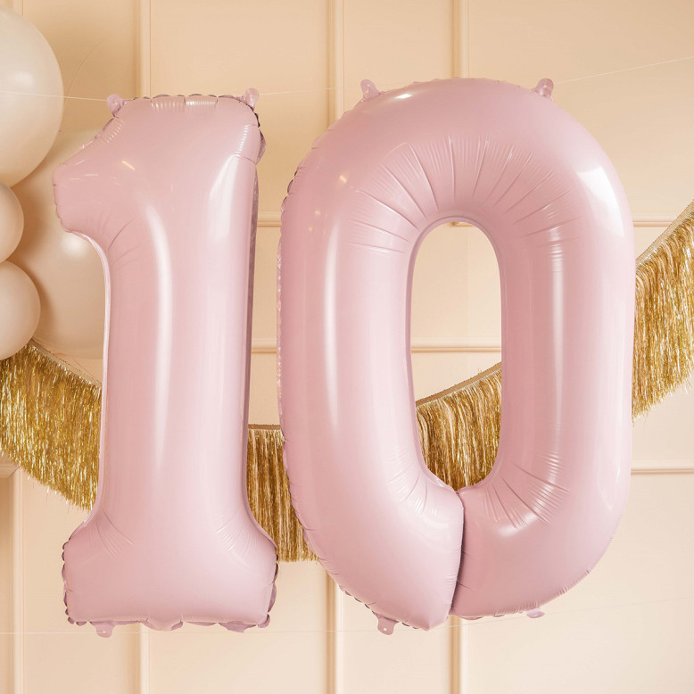 Ballon en aluminium Chiffre Rose Clair
