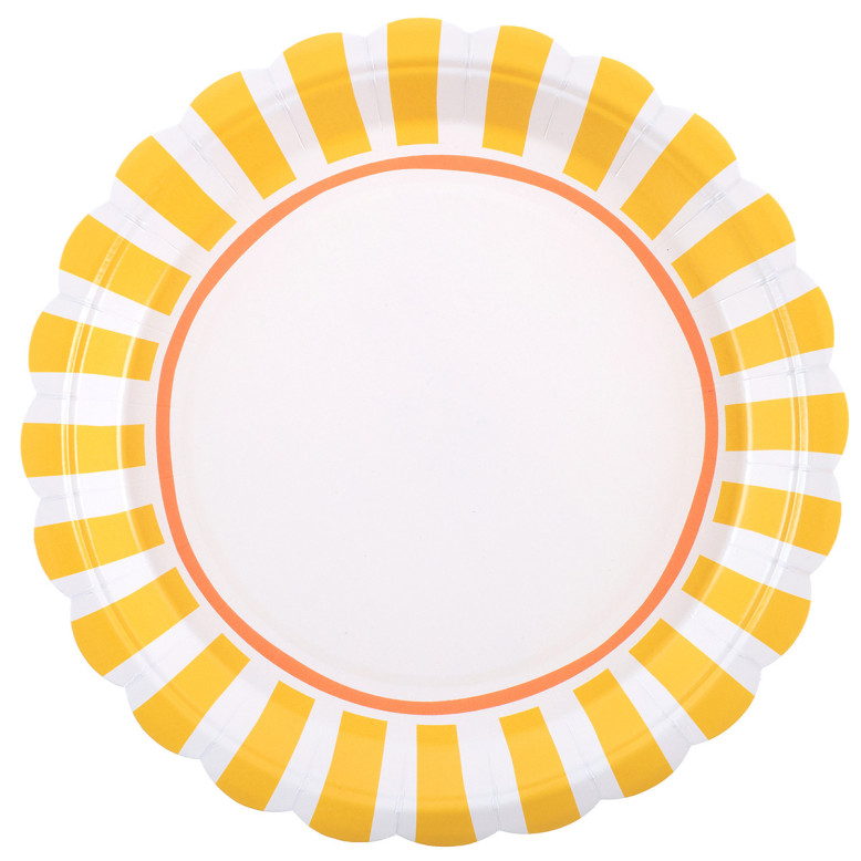 Assiettes Yellow Party - Assiette Anniversaire - Dragées Anahita