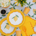 6 Petites Assiettes Jaune Citron