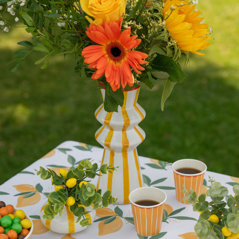 Vase Dolce Vita Blanc et Jaune - Collection Dolce Vita - Dragées Anahita Vase Dolce Vita Blanc et Jaune - Collection Dolce Vita - Dragées Anahita