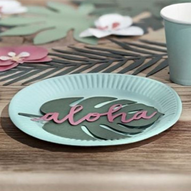 Marque Place Aloha x 6 - Anniversaire Tropical - Dragées