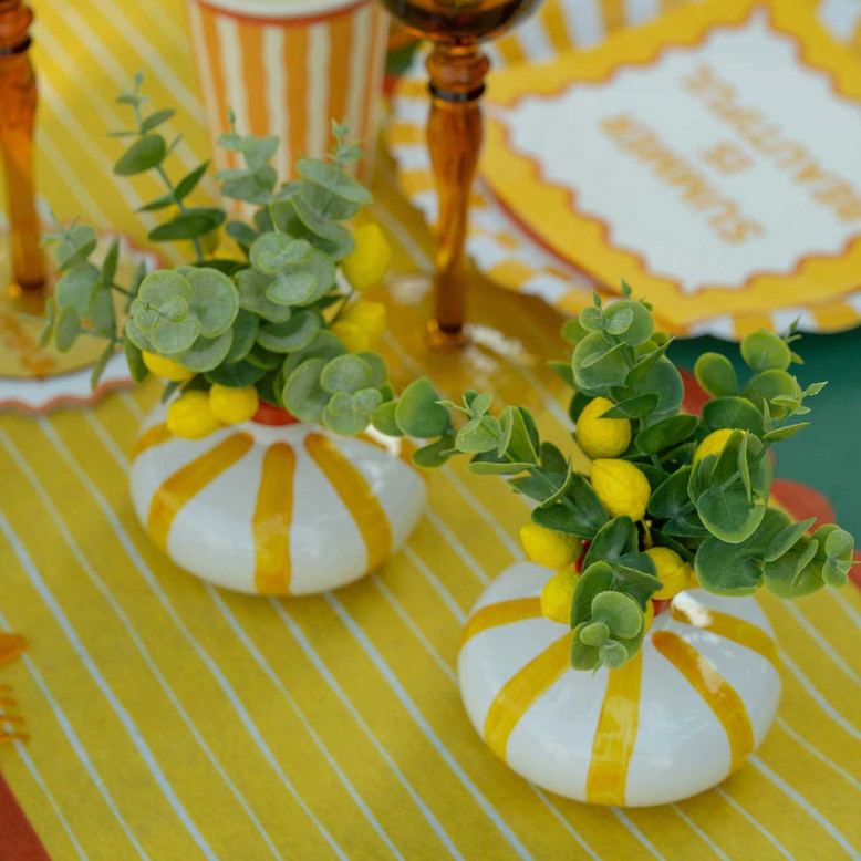 Lot de 2 Piquet Décoratif Citron - Déco de Table - Dragées Anahita