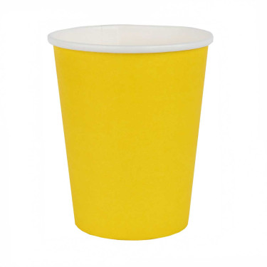 10 Gobelets Jaune - Gobelets En Carton - Dragées Anahita