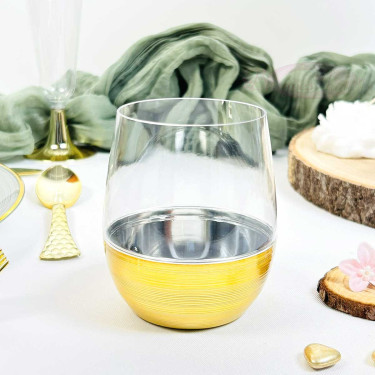 verre en plastique rigide avec fond doré