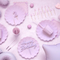 4 Assiettes en plastique Lilas à volant
